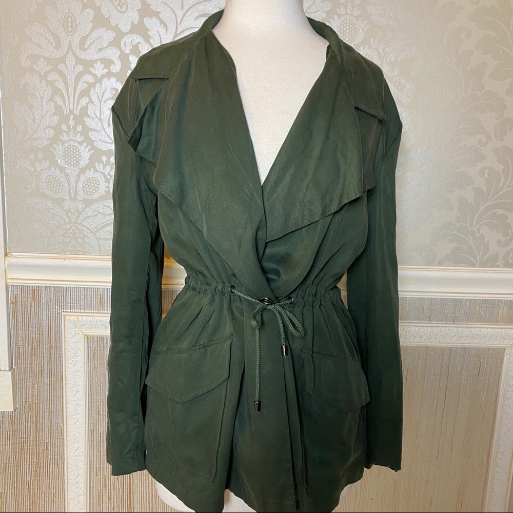 Cupcakes and Cashmere M NWT army tie waist jacket
